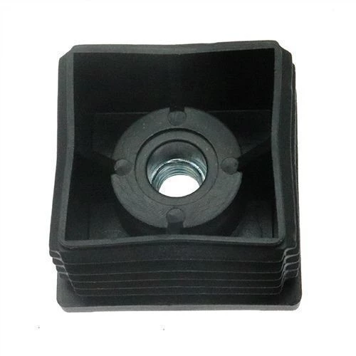 M8 x 35mm x 35mm - Square Threaded Tube Insert - Black - LDPE | Vital Parts